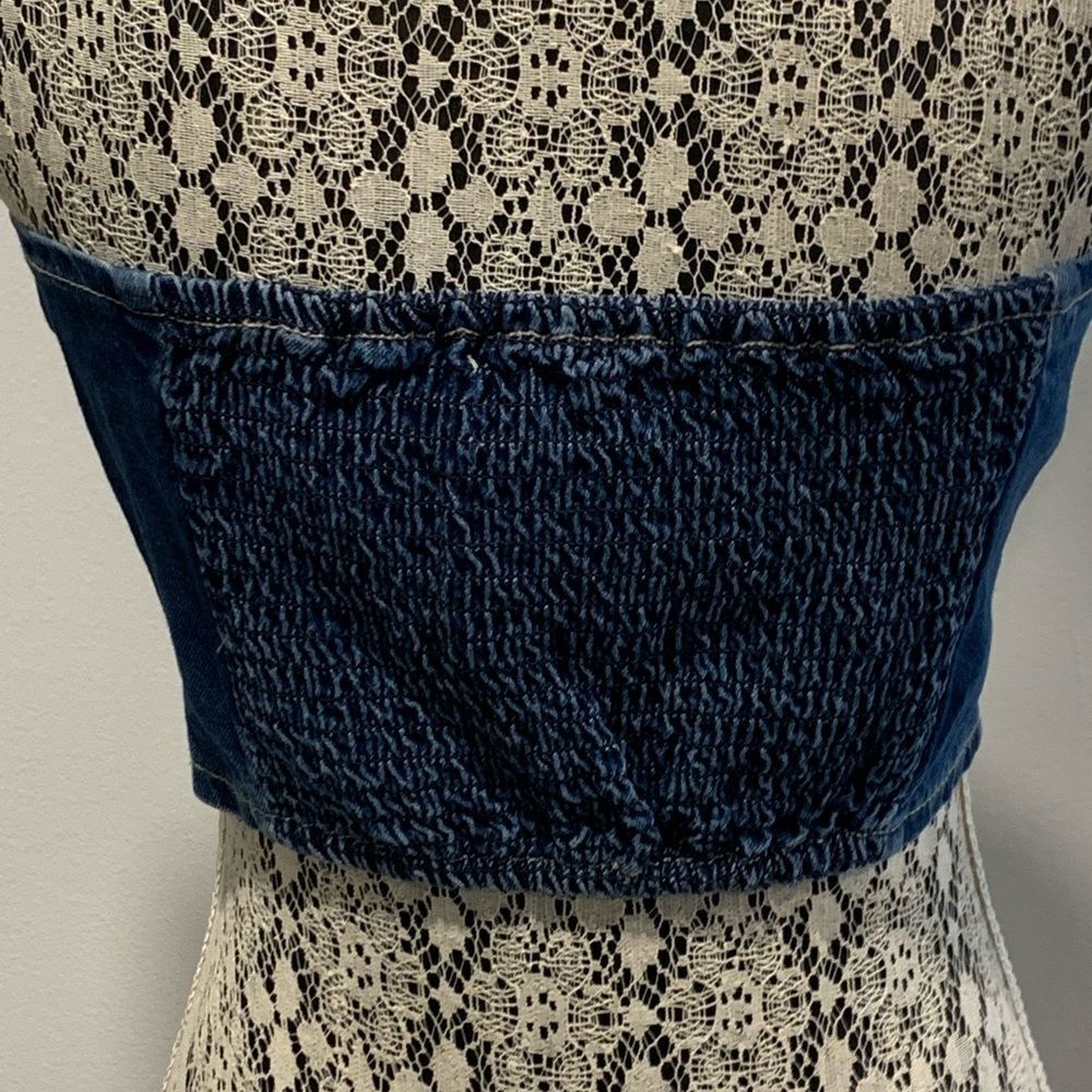 Vintage Lone Star  Blue Indigo Wash Denim Corset/Tube Top - Picture 5 of 11